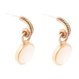 White Mother of Pearl Spotlight Golden Drop Earrings - Barse Jewelry - Flyclothing LLC