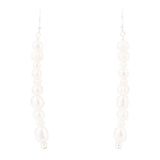 White Pearl Linear Sterling Silver Drop Earrings - Barse Jewelry - Flyclothing LLC
