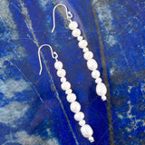 White Pearl Linear Sterling Silver Drop Earrings - Barse Jewelry - Flyclothing LLC