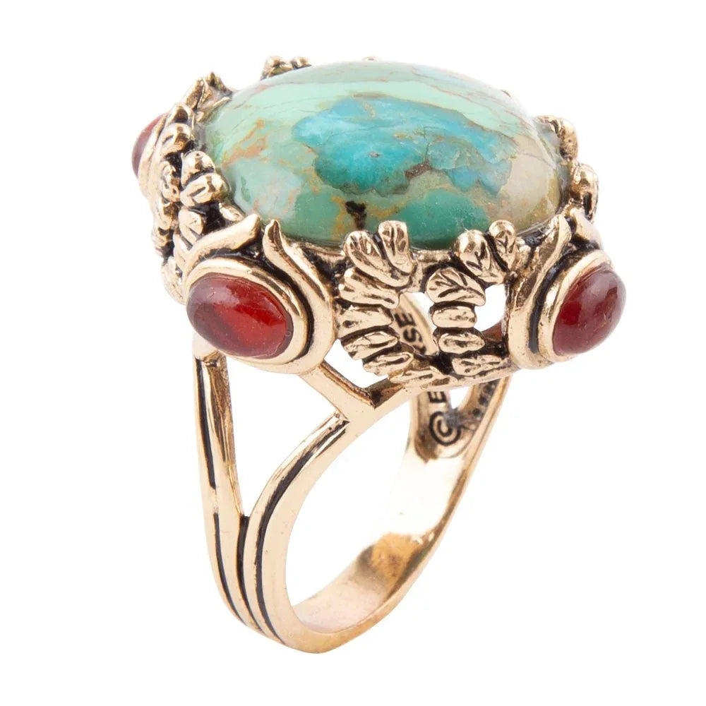 Wilder Blue Turquoise Golden Statement Ring - Barse Jewelry - Flyclothing LLC