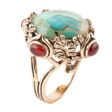 Wilder Blue Turquoise Golden Statement Ring - Barse Jewelry - Flyclothing LLC