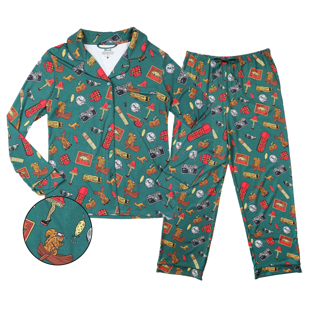 The Cabin Core | Evergreen Cabin SleepDeep™ Women’s Long Sleeve Pajama Set - Shinesty - Flyclothing LLC