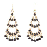Xavier Black Onyx Chandelier Earrings - Barse Jewelry - Flyclothing LLC