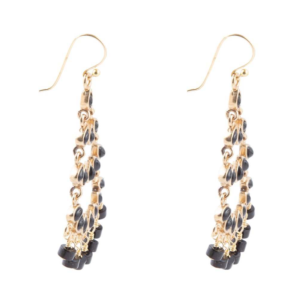 Xavier Black Onyx Chandelier Earrings - Barse Jewelry - Flyclothing LLC