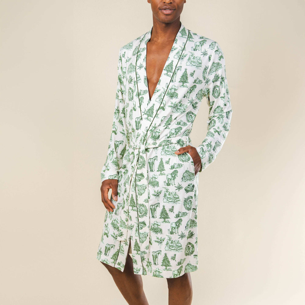 The Xmas In Texas | Western Toile Long Modal Robe - Shinesty - Flyclothing LLC