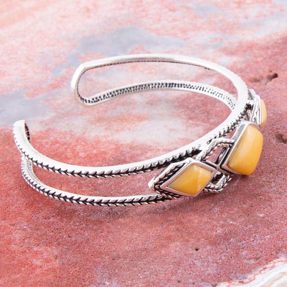 Yellow Agate and Sterling Silver Cuff Bracelet - Barse Jewelry - Flyclothing LLC