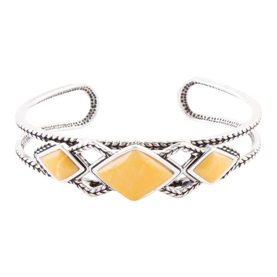 Yellow Agate and Sterling Silver Cuff Bracelet - Barse Jewelry - Flyclothing LLC