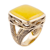 Yellow Agate and Golden Statement Ring - Barse Jewelry - Flyclothing LLC