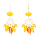 Yellow Carnelian Jade Golden Drop Earrings - Barse Jewelry - Flyclothing LLC