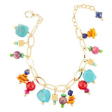 Zion Colorful Stone Charm Golden Bracelet - Barse Jewelry - Flyclothing LLC