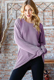 Heimish Full Size Round Neck Dropped Shoulder Blouse - Trendsi - Flyclothing LLC