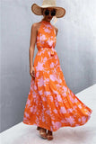 Printed Sleeveless Tie Waist Maxi Dress - Trendsi - Flyclothing LLC