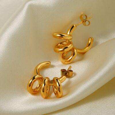 Stainless Steel C-Hoop Earrings - Trendsi - Flyclothing LLC