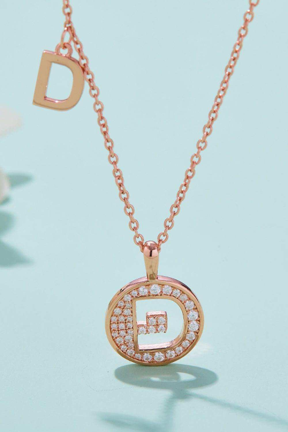 Moissanite A to J Pendant Necklace - Trendsi - Flyclothing LLC