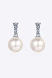 Moissanite Pearl Drop Earrings - Trendsi - Flyclothing LLC
