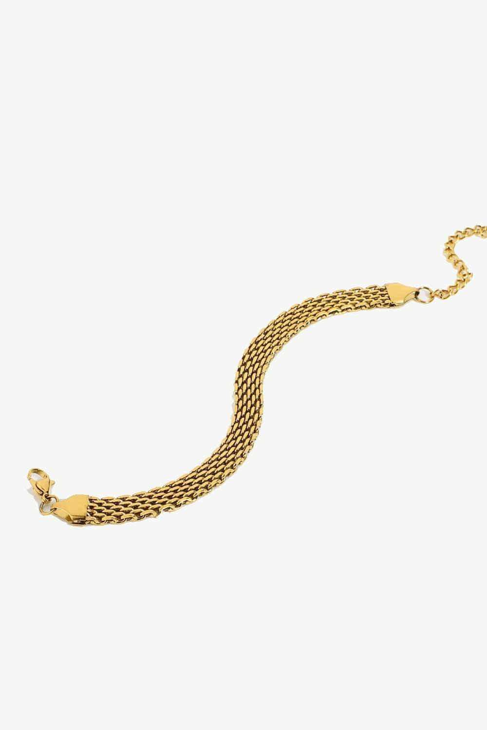 18K Gold-Plated Wide Chain Bracelet - Trendsi - Flyclothing LLC