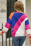 Color Block Round Neck Long Sleeve Sweater - Trendsi - Flyclothing LLC