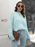 Floral Dropped Shoulder Sweater - Trendsi - Flyclothing LLC