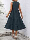 V-Neck Sleeveless Tiered Dress - Trendsi - Flyclothing LLC