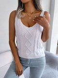 Cable-Knit Scoop Neck Knit Vest - Trendsi - Flyclothing LLC