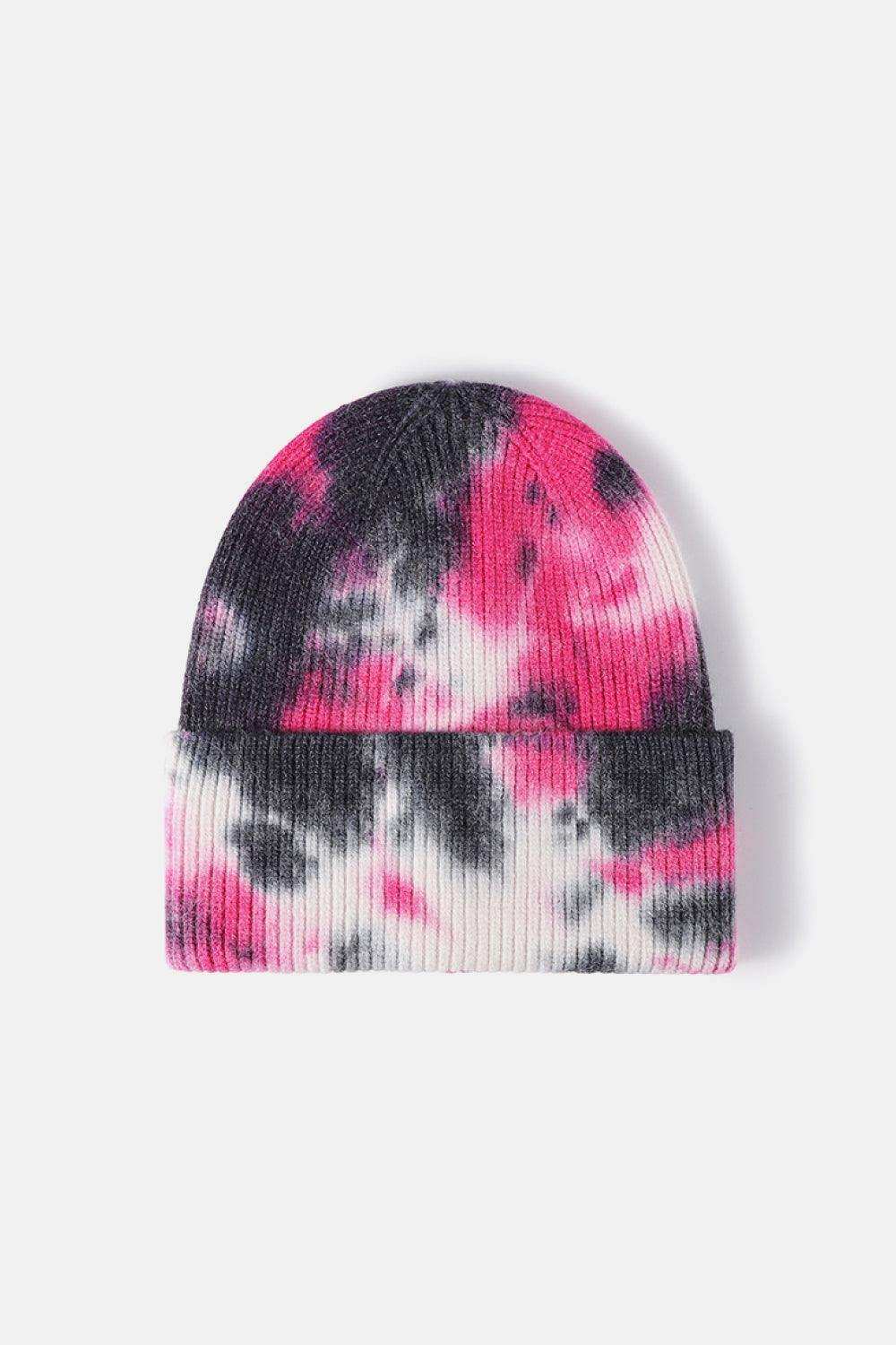 Tie-Dye Cuffed Rib-Knit Beanie Hat - Trendsi - Flyclothing LLC