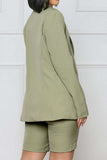 Long Sleeve Blazer and Shorts Set - Trendsi - Flyclothing LLC