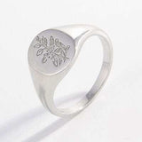 925 Sterling Silver Signet Ring - Trendsi - Flyclothing LLC