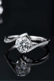 1 Carat Moissanite 925 Sterling Silver Twisted Ring - Trendsi - Flyclothing LLC
