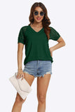 Short Sleeve V-Neck Tee - Trendsi - Flyclothing LLC