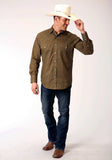 Roper Mens Long Sleeve Snap Brown Turquoise And Cream Mini Floral Print Western Shirt - Roper - Flyclothing LLC