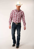 Roper Mens Long Sleeve Snap Red Plaid Western Shirt - Roper - Flyclothing LLC