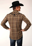 Roper Mens Long Sleeve Snap Multi Brown Plaid Western Shirt - Roper - Flyclothing LLC