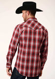 Roper Mens Long Sleeve Snap Red White And Black Plaid Western Shirt - Roper - Flyclothing LLC