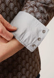 Roper Mens Long Sleeve Snap Chocolate And Cream Teardrop Print Western Shirt - Roper - Flyclothing LLC