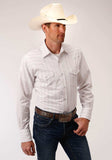 Roper Mens White With Red Stripe Long Sleeve Snap Western Shirt - Roper - Flyclothing LLC