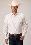 Roper Mens Long Sleeve Snap White Diamond Stripe Tone On Tone Western Shirt - Roper - Flyclothing LLC