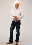 Roper Mens Long Sleeve Snap White Diamond Stripe Tone On Tone Western Shirt - Roper - Flyclothing LLC