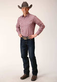 Roper Mens Long Sleeve Snap Crosshatch Squares Tone On Tone Western Shirt - Roper - Flyclothing LLC