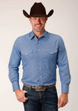 Roper Mens Long Sleeve Snap Crosshatch Squares Tone On Tone Western Shirt - Roper - Flyclothing LLC