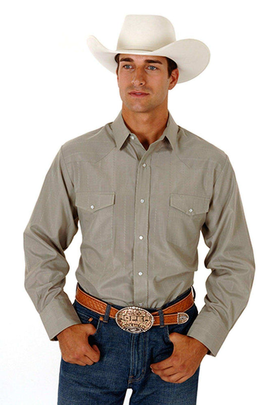 ROPER MENS LODEN TONE ON TONE LONG SLEEVE SNAP WESTERN SHIRT - Roper - Flyclothing LLC