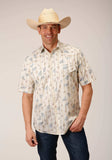 Roper Mens Short Sleeve Snap Vintage Wheat Print Western Shirt - Roper - Flyclothing LLC