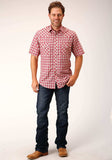 Roper Mens Short Sleeve Snap Red And Multi Colored Small Scale Western Shirt - Roper - Flyclothing LLC