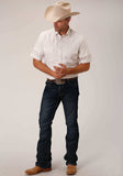 Roper Mens Short Sleeve Snap White Diamond Stripe Tone On Tone Western Shirt - Roper - Flyclothing LLC