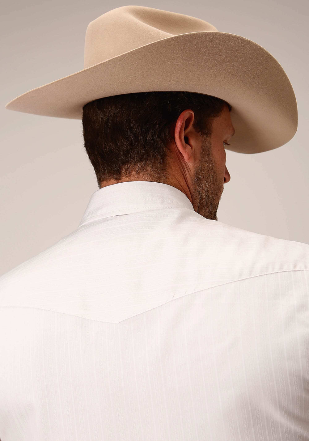 Roper Mens Short Sleeve Snap White Diamond Stripe Tone On Tone Western Shirt - Roper - Flyclothing LLC