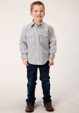 Roper Boys Long Sleeve Snap Grey And White Print Western Shirt - Roper - Flyclothing LLC