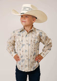 Roper Boys Long Sleeve Snap Vintage Wheat Print Western Shirt - Roper - Flyclothing LLC