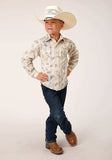 Roper Boys Long Sleeve Snap Vintage Wheat Print Western Shirt - Roper - Flyclothing LLC