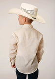 Roper Boys Long Sleeve Snap Cream Diamond Print Western Shirt - Roper - Flyclothing LLC