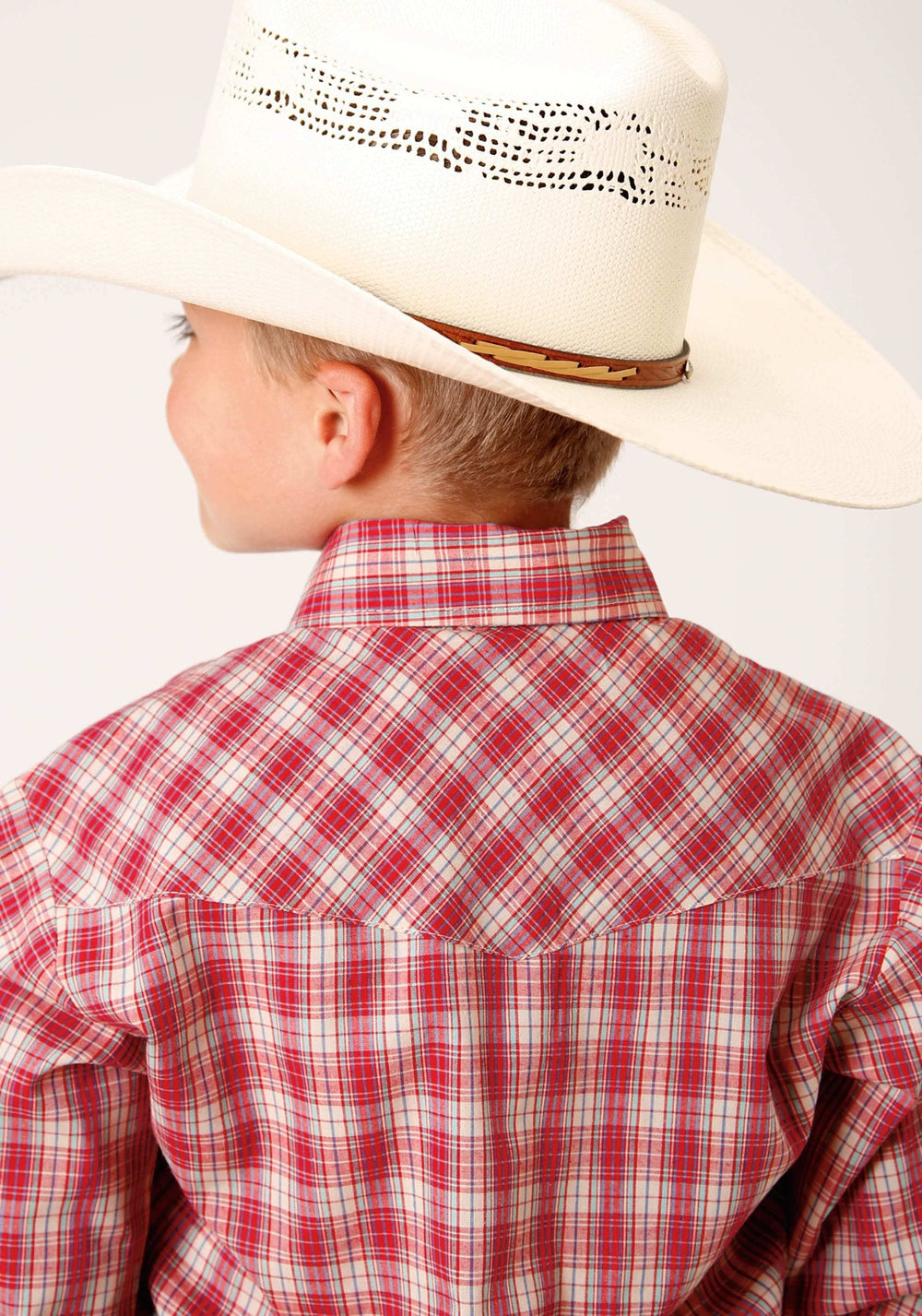 Roper Boys Long Sleeve Snap Red And Multi Colored Small Scale Western Shirt - Roper - Flyclothing LLC