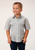 Roper Boys Short Sleeve Snap Multi Blue Mini Floral Print Western Shirt - Roper - Flyclothing LLC